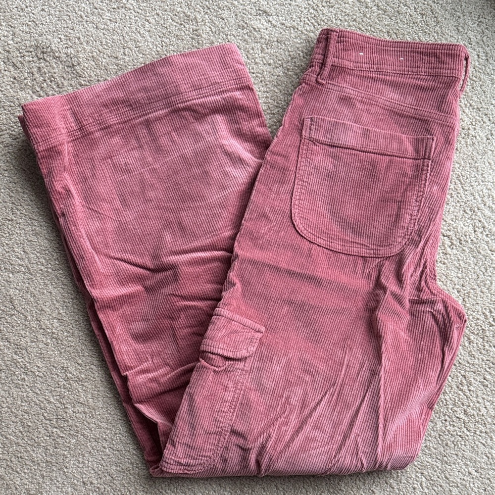 AE Pink Corduroy Cargo Pants